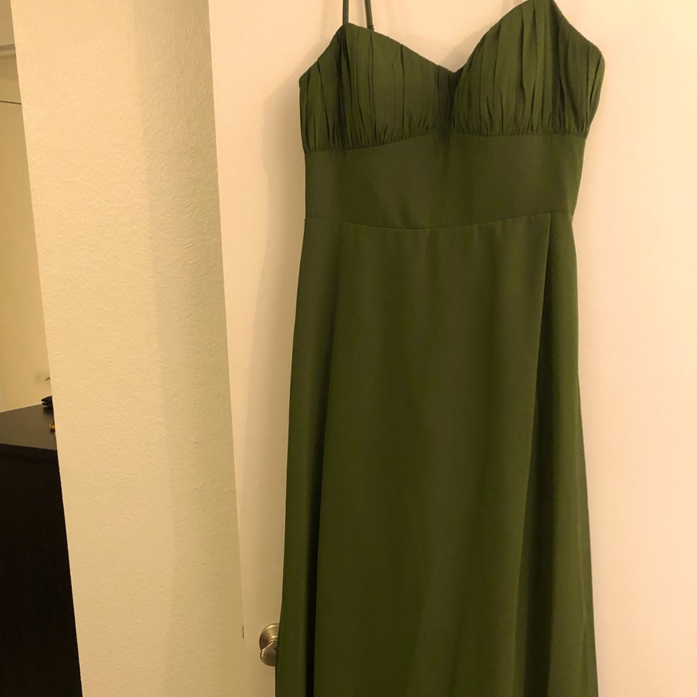 Azazie bridesmaid dress “breonna” in color olive